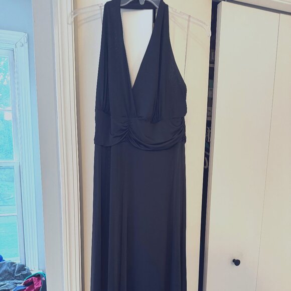 7 for All Mankind Hollywood glamour luxe halter maxi dress size 18/20 - Picture 1 of 4